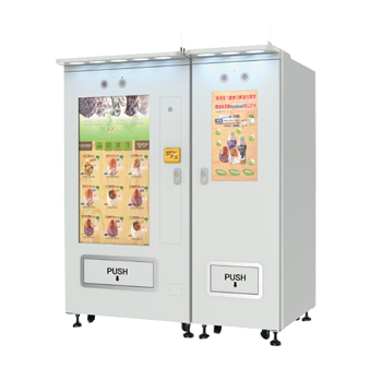 Combined cooked food and beverage vending machine